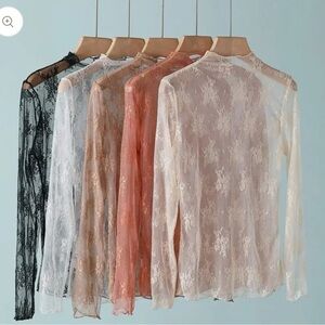 NWOT Cream Lace Longsleeve